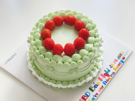 TC190-Trang Trí Dâu-Retro-Màu Xanh Pastel-Nữ