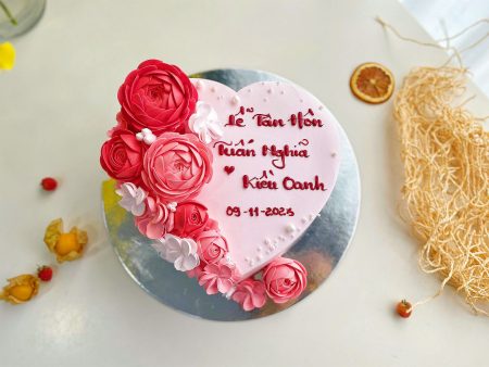 FL155-Hoa Kem Sữa Tươi-Bánh Tim-Bánh Cưới
