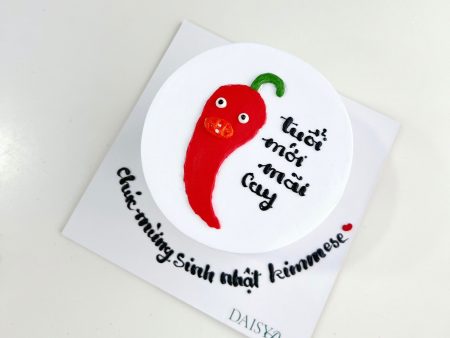 V264- Bánh Kem Sữa Tươi Vẽ Trái Ớt