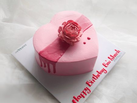 ST6745-Bánh Kem Sữa Tươi-Trái Tim-Màu Hồng