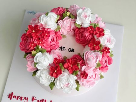 FL3606-Bánh Hoa Kem Sữa Tươi-Vòng Tròn Hoa.