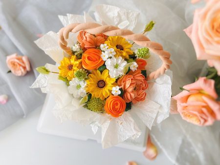 FL3612-Bánh Hoa Kem Sữa Tươi-Giỏ Hoa