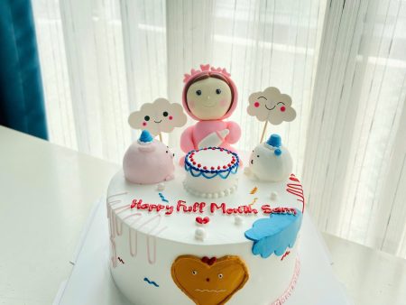 TH138-Tạo Hình Gum-Bé Gái-Bánh Thôi Nôi-Đầy Tháng.