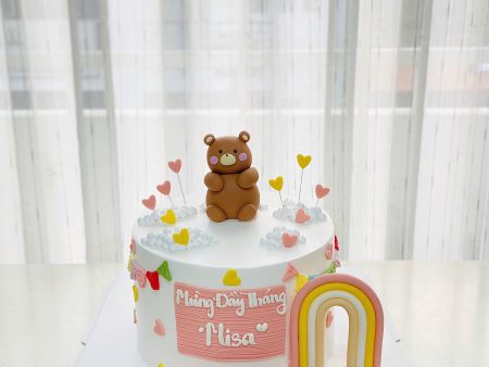 TH122-Tạo Hình Gum-Bé Gái-Gấu Nâu-Đầy Tháng-Thôi Nôi.