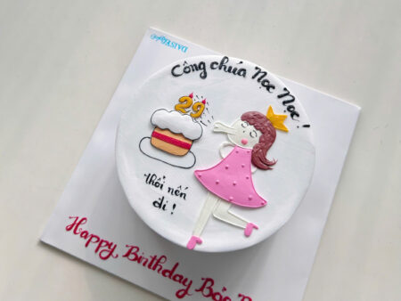 BÁNH VẼ NỮ THỔI NẾN-NỮ ĐẦM HỒNG