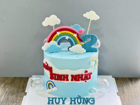 BÁNH TẠO HÌNH CẦU VỒNG-XANH DƯƠNG-THÔI NÔI-ĐẦY THÁNG