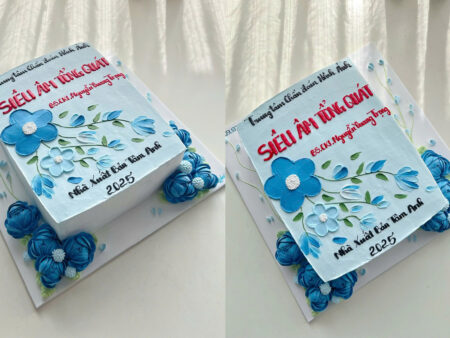 BÁNH CHỮ NHẬT-HOA KEM-QUYỂN SÁCH-Y KHOA-XANH DƯƠNG