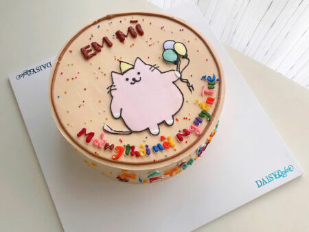 BÁNH VẼ MÈO CẦM BONG BÓNG-THÔI NÔI