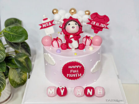 BÁNH TẠO HÌNH BÉ GÁO-MÀU ĐỎ-ĐẦY THÁNG-NẶN GUM