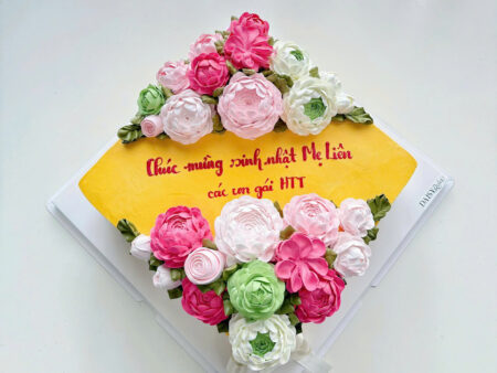 FL3663-Bánh Hoa Kem Sữa Tươi-Bánh Hình Vuông.