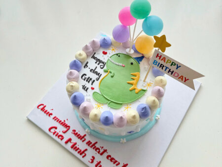 BÁNH VẼ KHỦNG LONG-CHÙM BONG BÓNG