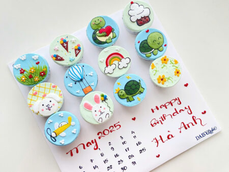 CUP112-CUPCAKE VẼ RÙA VÀ THỎ