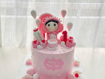 BÁNH GUM TẠO HÌNH RỒNG-BÉ GÁI-MÀU HỒNG