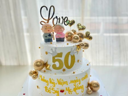 BÁNH 2 TẦNG KỶ NIỆM-ANNIVERSARY-ÔNG BÀ